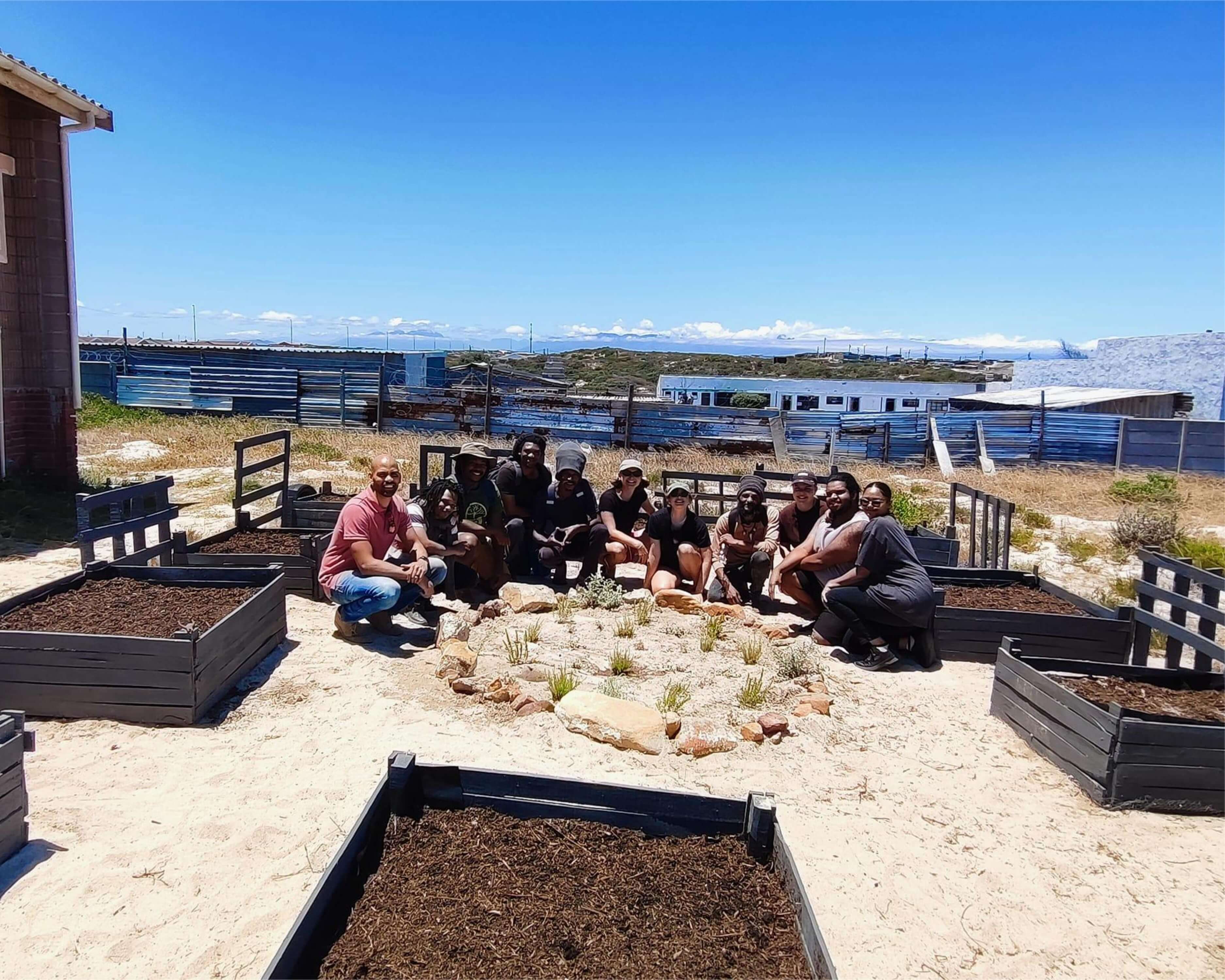 A group of people sitting around